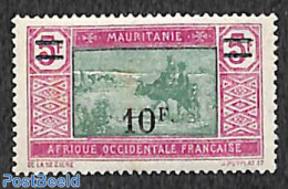 Mauritania 1922 10f On 5f, Stamp Out Of Set, Unused (hinged), Nature - Cattle - Other & Unclassified