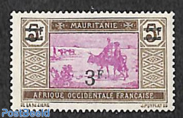 Mauritania 1927 3F On 5F, Stamp Out Of Set, Unused (hinged), Nature - Animals (others & Mixed) - Cattle - Other & Unclassified