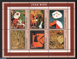 Guinea Bissau 2001 Joan Miro 6v M/s, Mint NH, Art - Modern Art (1850-present) - Paintings - Guinée-Bissau