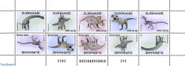 Suriname, Republic 2022 Dinosaurs M/s, Mint NH, Nature - Prehistoric Animals - Préhistoriques