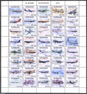 Suriname, Republic 2022 Aeroplanes 40v M/s, Mint NH, Transport - Aircraft & Aviation - Airplanes