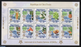 Ivory Coast 2005 50 Years Europa Stamps 10v M/s, Mint NH, History - Nature - Various - Europa Hang-on Issues - Fruit -.. - Neufs