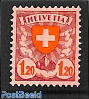 Switzerland 1940 1.20Fr, Coated Paper, Stamp Out Of Set, Unused (hinged) - Nuevos