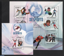 Mozambique 2010 Female Wintersport Winners II, 2 S/s, Mint NH, Sport - (Bob) Sleigh Sports - Skating - Skiing - Hiver