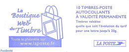 France 2004 La Boutique Web Du Timbre, Booklet 10x Timbre Rouge S-a, Mint NH, Stamp Booklets - Neufs