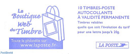 France 2004 La Boutique Web Du Timbre, Booklet 10x Timbre Rouge S-a, Mint NH, Stamp Booklets - Unused Stamps