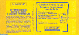 France 1999 L'enveloppe Timbrée, Booklet 10x Timbre Rouge S-a, Mint NH, Stamp Booklets - Ungebraucht