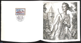 France 1973 Chateau De Gien, Special FDC Leaf On Handmade Paper With Decaris Gravure, Limited Ed., First Day Cover - Brieven En Documenten