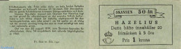 Sweden 1941 Artur Emanuel Hazelius Booklet, Mint NH, Stamp Booklets - Neufs