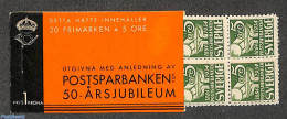 Sweden 1933 Postal Saving Bank, Type I, Booklet With 20 Stamps, Mint NH, Various - Stamp Booklets - Banking And Insura.. - Unused Stamps