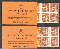 Sweden 1938 Delaware, 2 Booklets With 18x15ö Stamps B/D Perf., Mint NH, Transport - Stamp Booklets - Ships And Boats - Nuovi