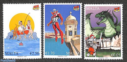 Malta 2022 Comic Art 3v, Mint NH, Nature - Fishing - Art - Comics (except Disney) - Fische