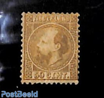 Netherlands 1867 50c, Type II, Perf. 12.75:11.75, Only Party Original Gum, Partly Regummed, Unused (hinged) - Unused Stamps