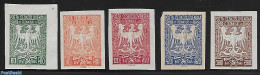 Czechoslovkia 1945 Proofs 5 V. Olomouw. Issued Without Gum., Unused (hinged), History - World War II - Other & Unclassified