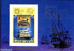 Korea, North 1984 Hamburg S/s, Imperforated, Mint NH, Transport - Ships And Boats - Boten