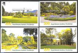 Sri Lanka (Ceylon) 2022 Royal Botanical Garden 4 S/s, Mint NH, Nature - Gardens - Sri Lanka (Ceylon) (1948-...)