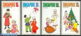 Singapore 1971 Singapore Festival 4v, Unused (hinged), Religion - Sport - Various - Christmas - Kiting - Folklore - Natale