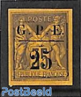 Guadeloupe 1884 25c On 35c, Unused (hinged) - Nuevos