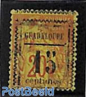 Guadeloupe 1889 15c On 20c, Used, Used Stamps - Used Stamps