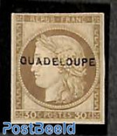 Guadeloupe 1891 30c, Brown GUADELOUPE Overprint, Unused Hinged, Signed, Unused (hinged) - Neufs