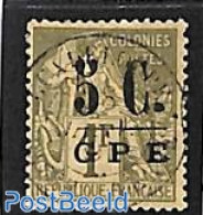 Guadeloupe 1890 5c On 1fr, Used, Used Stamps - Gebraucht