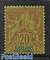 Guadeloupe 1892 20c, Stamp Out Of Set, Unused (hinged) - Ungebraucht
