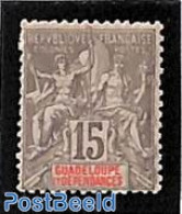 Guadeloupe 1900 15c, Stamp Out Of Set, Unused (hinged) - Nuevos