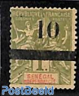 Senegal 1903 10 On 1fr, Stamp Out Of Set, Unused (hinged) - Sénégal (1960-...)