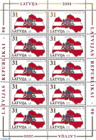 Latvia 2008 90 Years Republic M/s, Mint NH, History - Various - Coat Of Arms - Maps - Geographie