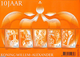 Netherlands 2023 10 Years King Willem-Alexander 5v M/s, Mint NH, History - Kings & Queens (Royalty) - Ongebruikt