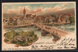 Lithographie Cannstatt, Wilhelmsbrücke, Kursaal  - Other & Unclassified