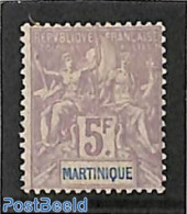 Martinique 1899 5fr, Stamp Out Of Set, Unused (hinged) - Other & Unclassified