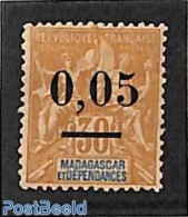 Madagascar 1902 0.05 On 30c, Narrow 0, Stamp Out Of Set, Unused (hinged) - Sonstige & Ohne Zuordnung