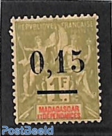 Madagascar 1902 0.15 On 1fr, Stamp Out Of Set, Unused (hinged) - Other & Unclassified