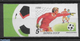 Russia, Soviet Union 1990 Imperforated Stamp 1v. Stamp Out Of Set.	, Mint NH, Sport - Various - Football - Errors, Mis.. - Nuovi