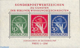 Germany, Berlin 1949 War Victims S/s, Signed Schlegel, Mint NH - Blocks & Sheetlets