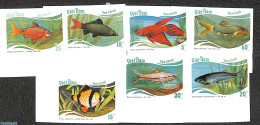 Vietnam 1988 Fishes 7v, Imperforated, Mint NH, Nature - Fish - Vissen