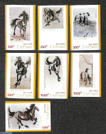 Vietnam 1989 Horse Paintings 7v, Imperforated, Mint NH, Nature - Horses - Art - Paintings - Other & Unclassified