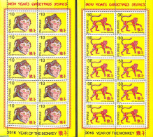 Philippines 2015 Year Of The Monkey 2 M/s, Mint NH, Nature - Various - Monkeys - New Year - Nieuwjaar