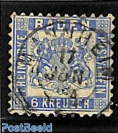 Germany, Baden 1862 6Kr, Used, MANNHEIM, Used Stamps - Otros & Sin Clasificación
