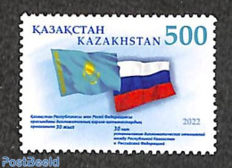 Kazakhstan 2022 Diplomatic Relations With Russia 1v, Mint NH, History - Flags - Kazakhstan