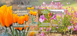 Kazakhstan 2022 Flora Red Book S/s, Mint NH, Nature - Flowers & Plants - Kazakhstan