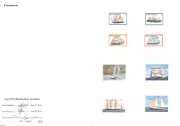 Grenada Grenadines 2001 Ships, Original Proofs, Attached In Questa Proof Folder, Mint NH, Transport - Ships And Boats - Schiffe