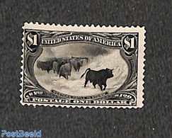 United States Of America 1898 $1 Trans Mississipi Exposition MNH With Attes, Mint NH, Nature - Cattle - Nuevos