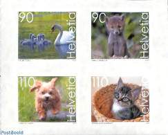 Switzerland 2023 Cute Animals 4v S-a, Mint NH, Nature - Animals (others & Mixed) - Birds - Cats - Dogs - Unused Stamps