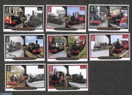 Isle Of Man 2023 150 Years Steam Railways 8v, Mint NH, Transport - Railways - Trenes