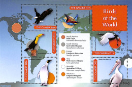 Gambia 2011 Birds Of The World 6v M/s, Mint NH, Nature - Various - Birds - Maps - Toucans - Géographie