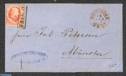 Netherlands 1867 Folding Cover From ROTTERDAM To Münster, Postal History - Brieven En Documenten