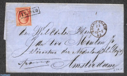 Netherlands 1865 Folding Letter From 's GRAVENHAGE To Amsterdam, Postal History - Brieven En Documenten