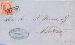 Netherlands 1866 Folding Cover From AMSTERDAM To Schiedam, Postal History - Covers & Documents